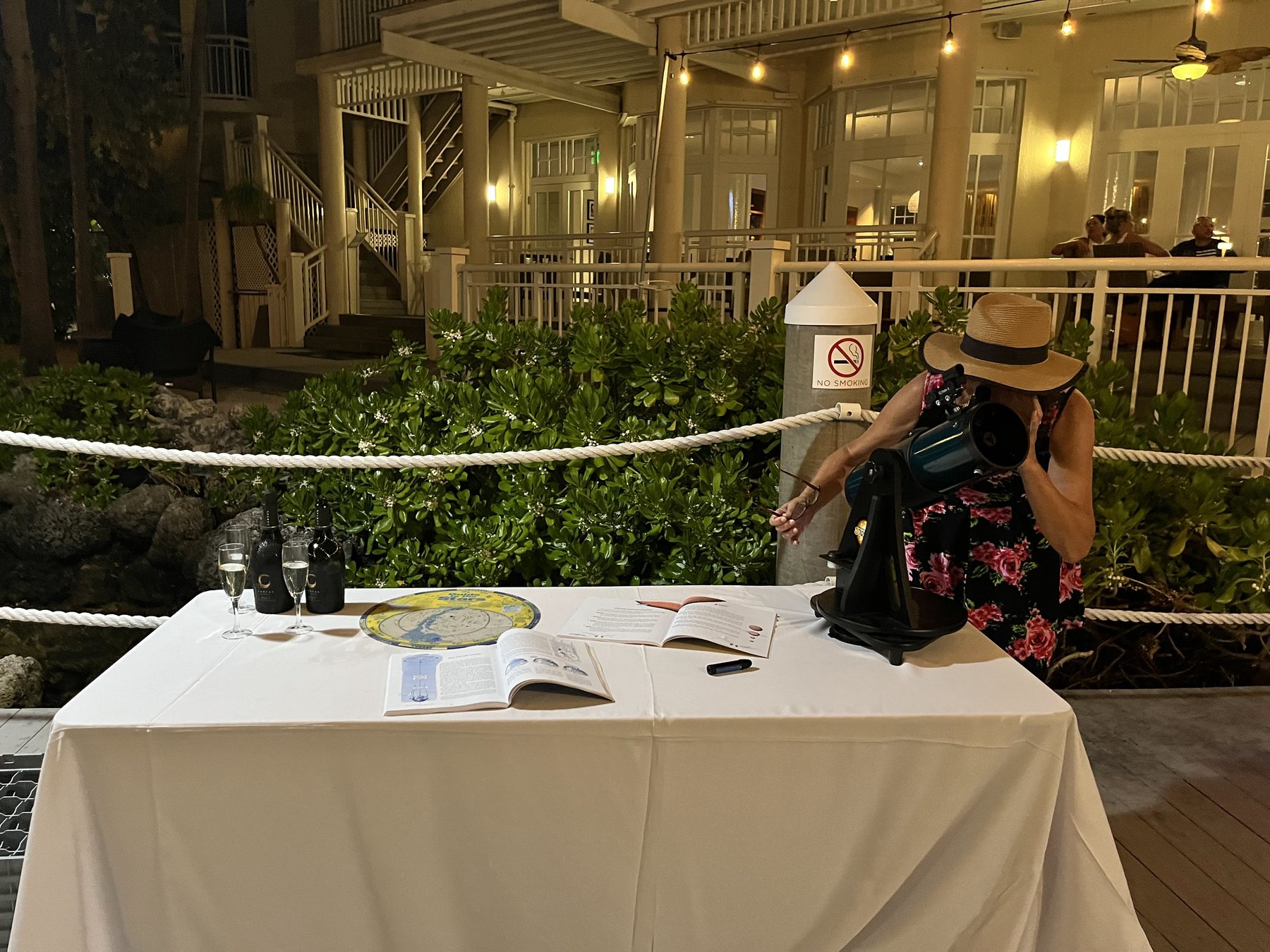 Astronomy materials prepared for an evening resort program